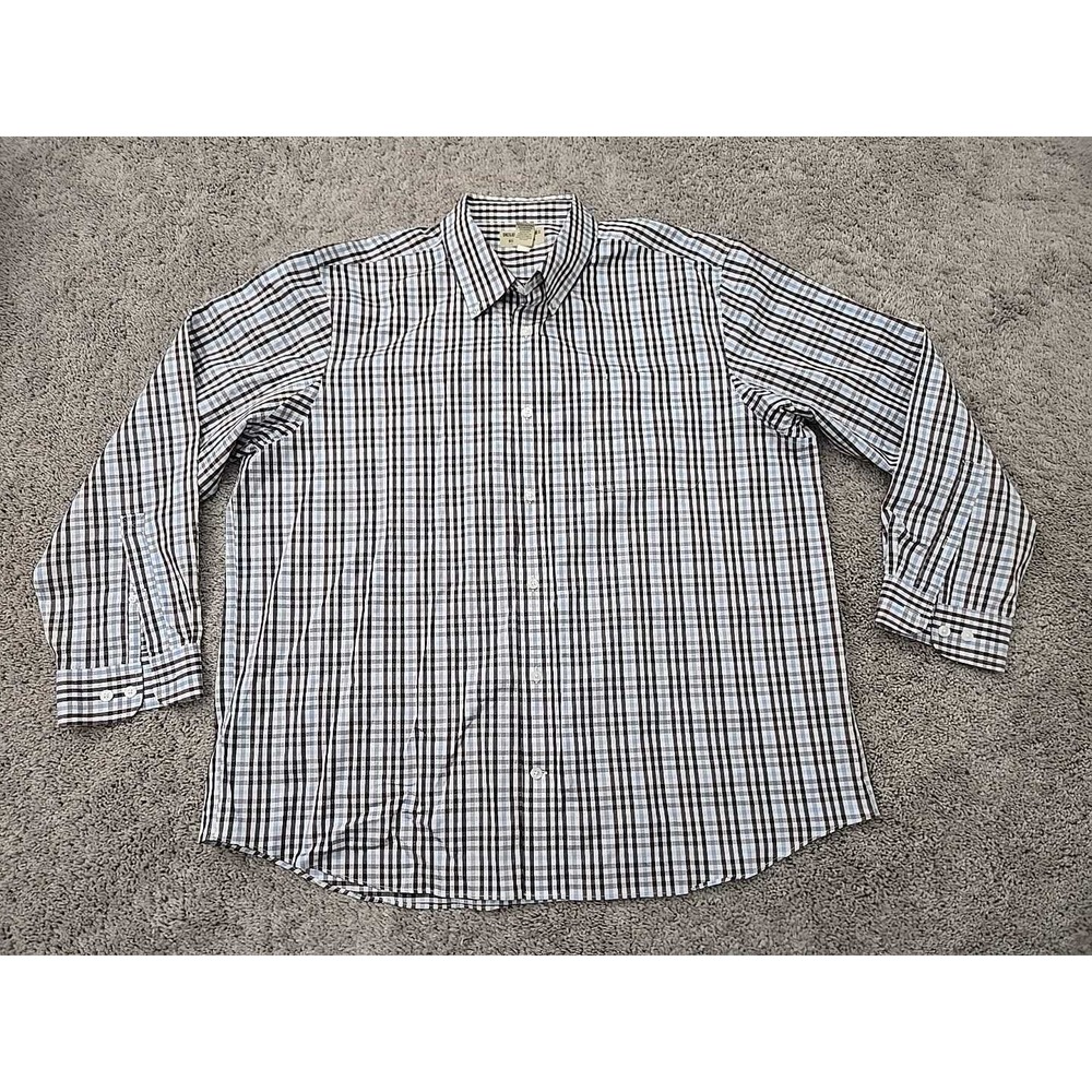 Duluth Trading Button Up Shirt Mens 2XL Wrinkle Fighter 100% Cotton